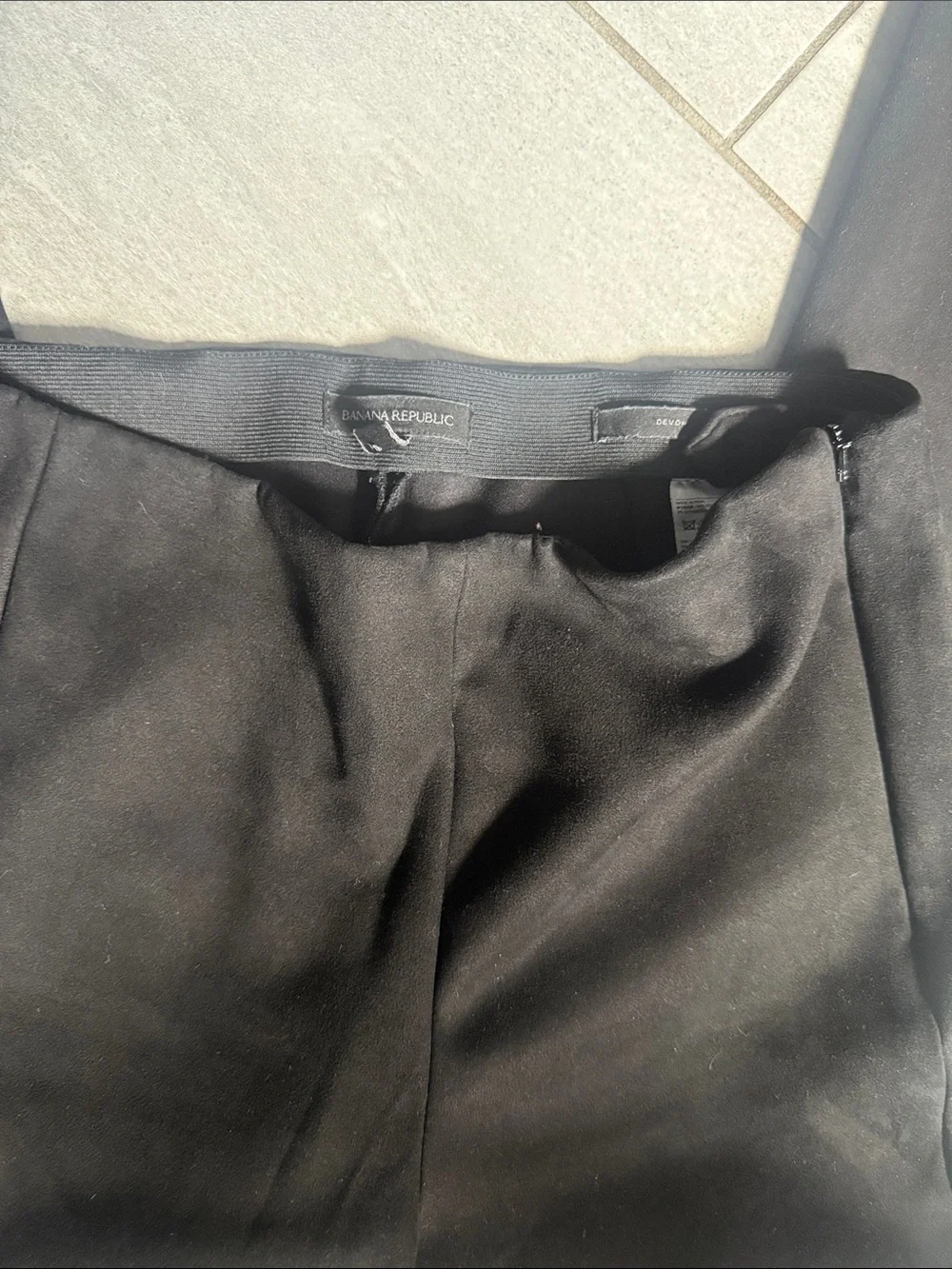 Banana Republic black suede leather pants